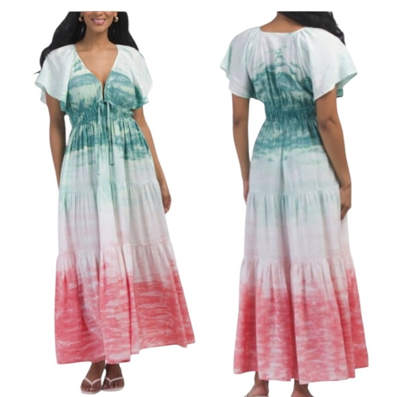 YFB Young Fabulous & Broke Tie-Dye Maxi Dress Size M NWOT - Picture 2 of 7